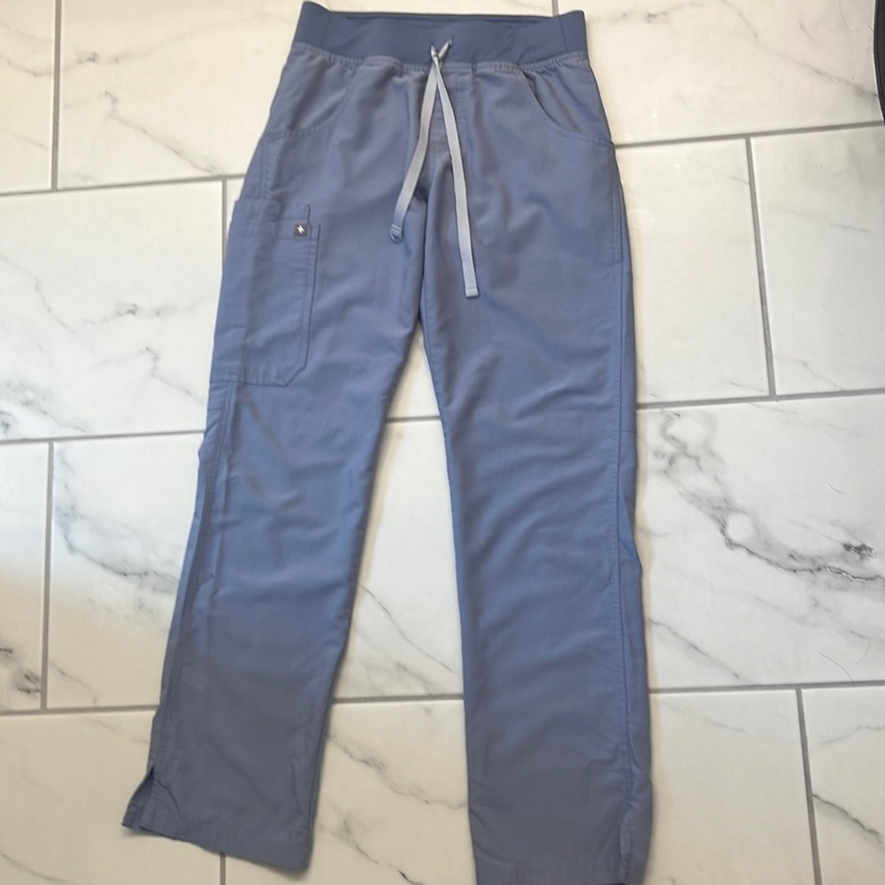 FIGS Vapor Blue Space Dye Scrub Pants